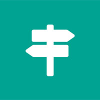 Logo de una señal que señala dos direcciones.